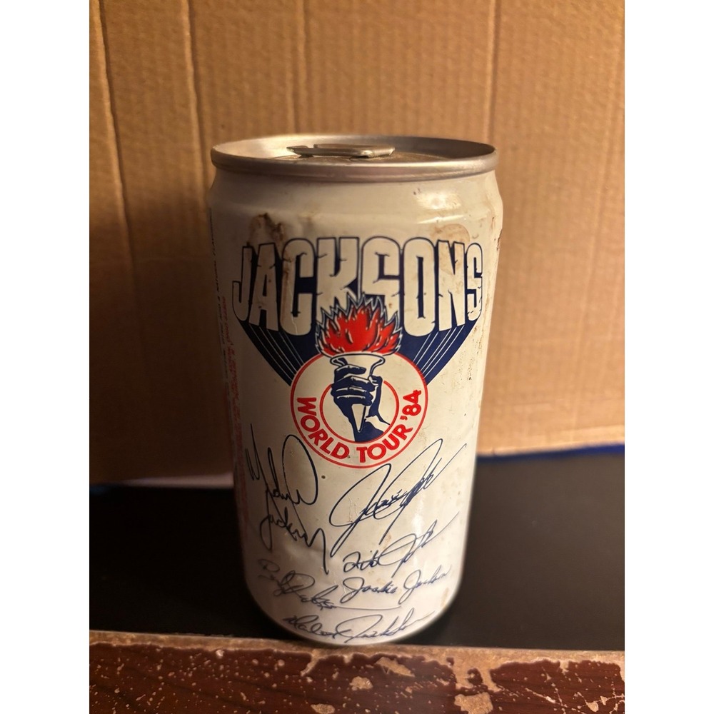 vintage 1984 Jacksons World Tour Pepsi empty soda pop can featuring Michael